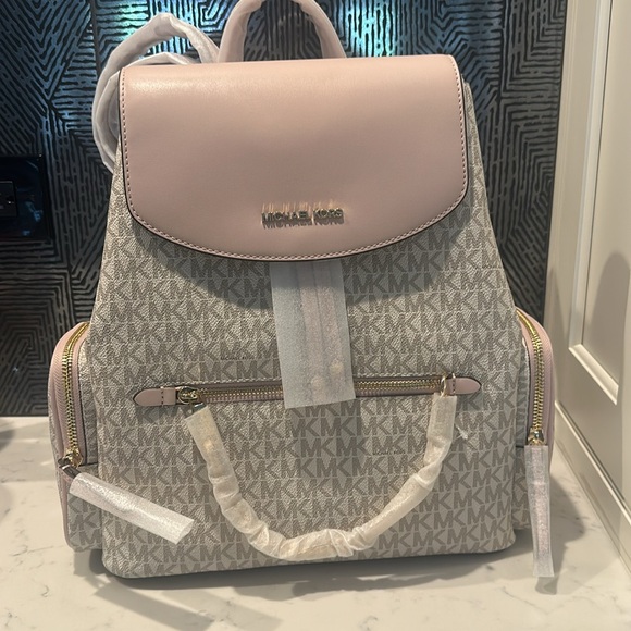 Michael Kors Pink and Gray Backpack - Picture 7 of 9
